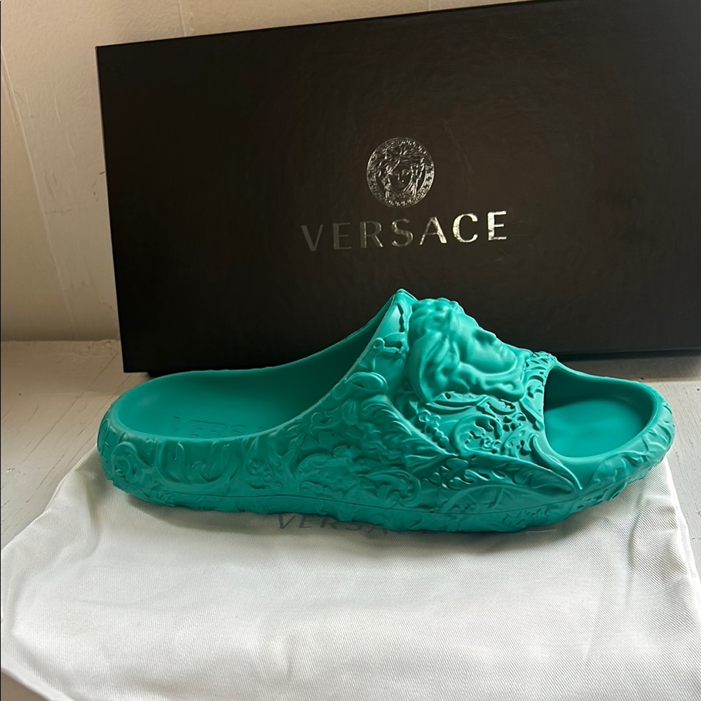 Versace Green Medusa Sandals